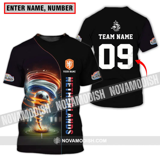 Unisex Shirt - Custom Name And Number Euro 2024 Shirt National Team Netherlands Tornado T-shirt