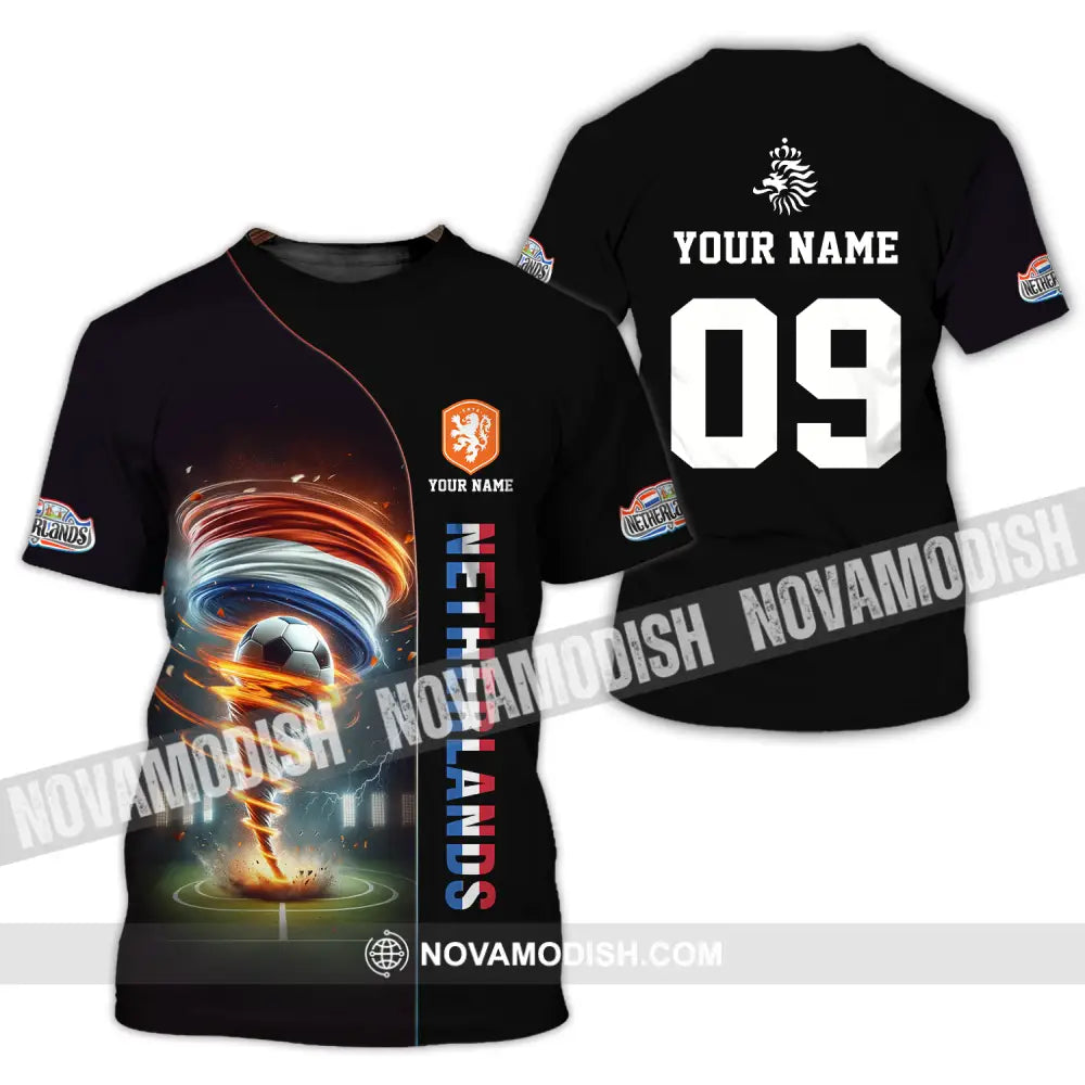 Unisex Shirt - Custom Name And Number Euro 2024 Shirt National Team Netherlands Tornado T-Shirt / S T-shirt