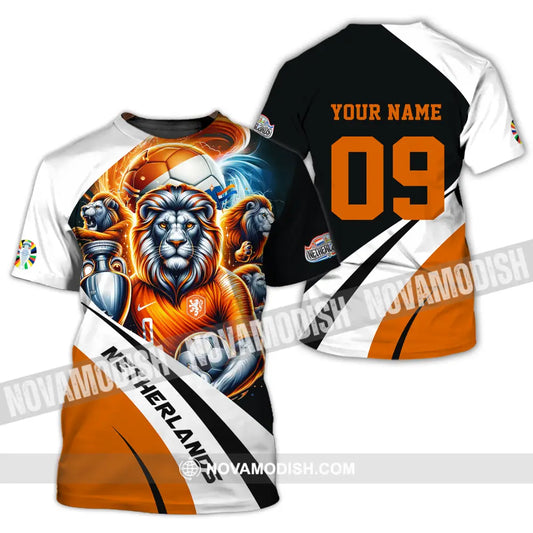Unisex Shirt - Custom Name And Number Euro 2024 Shirt National Team Orange Lion Netherlands T-Shirt / S T-shirt