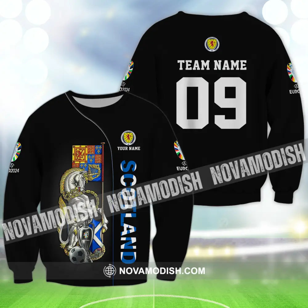 Unisex Shirt - Custom Name And Number Shirt Euro 2024 National Team Scotland Team Long Sleeve / S T-shirt