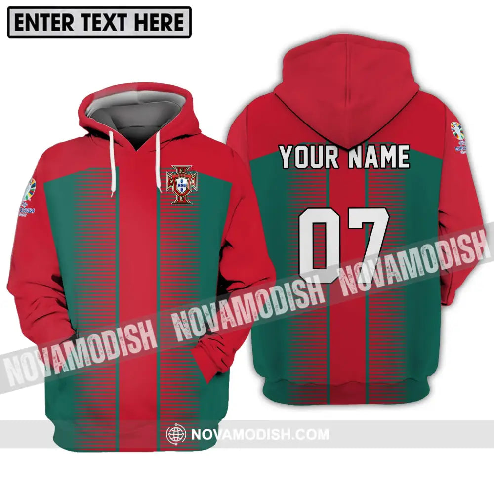 Unisex Shirt - Custom Name And Number Shirt Euro 2024 Portugal National Team Hoodie / S T-shirt