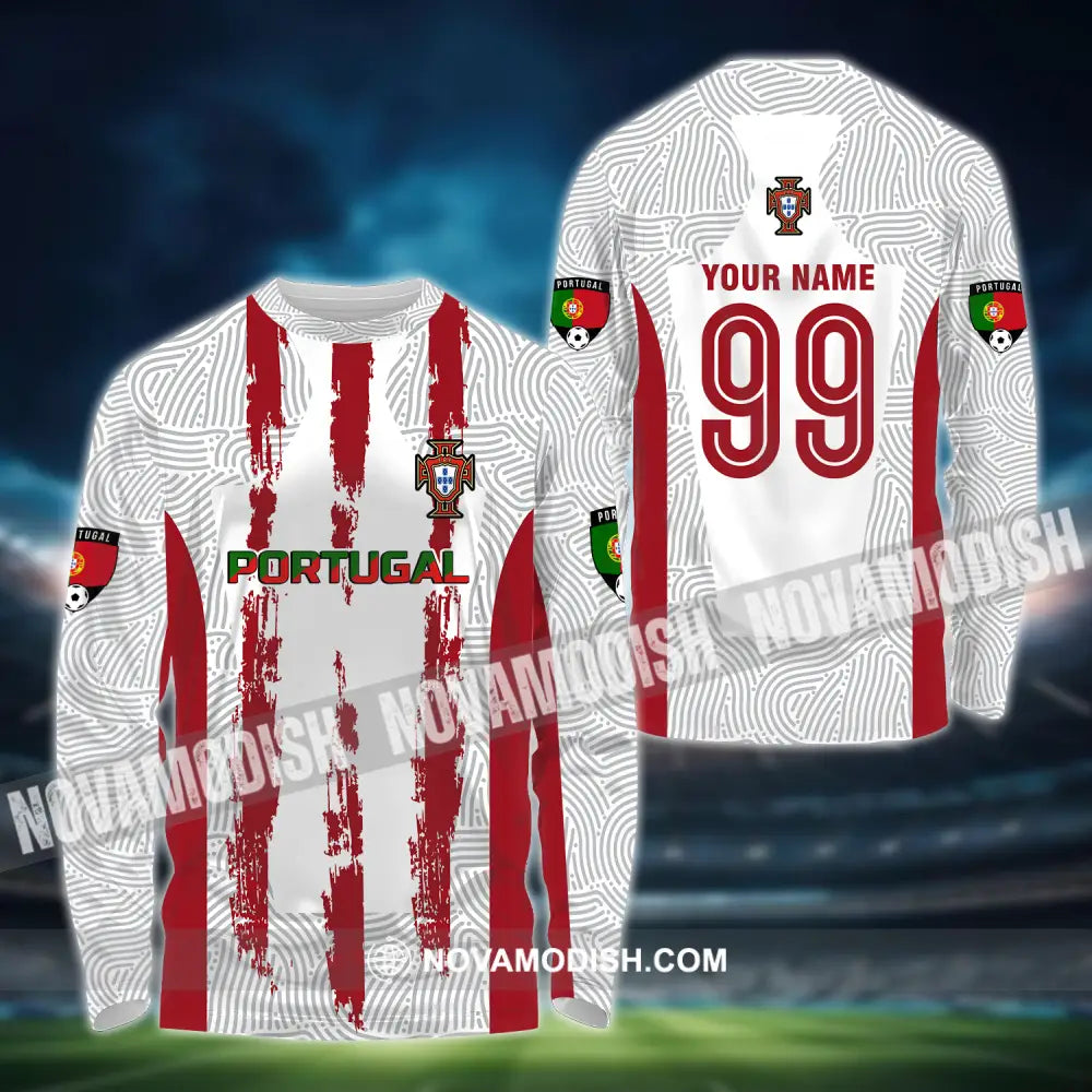 Unisex Shirt - Custom Name And Number Shirt Euro 2024 Portugal National Team Shirt Long Sleeve Shirt / S T-shirt