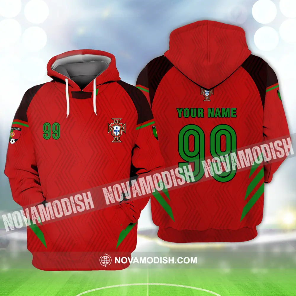 Unisex Shirt - Custom Name And Number Shirt Euro 2024 Portugal National Team Red Shirt Hoodie / S T-shirt