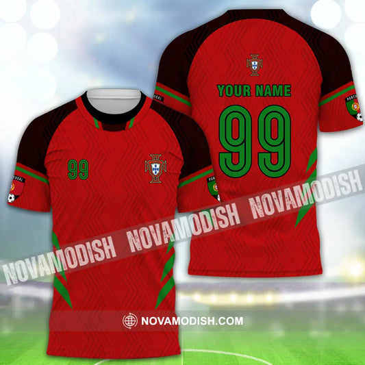 Unisex Shirt - Custom Name And Number Shirt Euro 2024 Portugal National Team Red Shirt T-Shirt / S T-shirt
