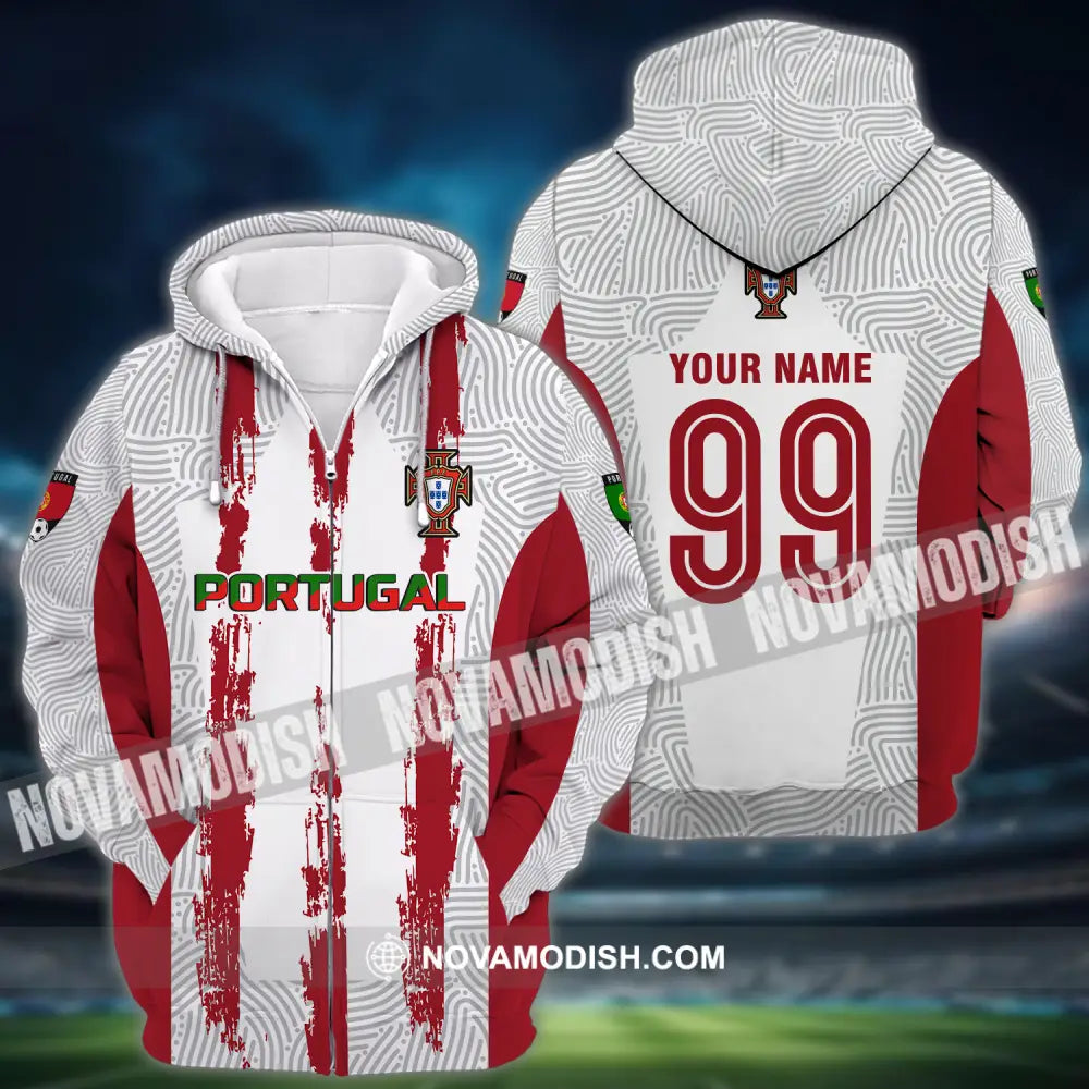 Unisex Shirt - Custom Name And Number Shirt Euro 2024 Portugal National Team Shirt Zipper Hoodie / S T-shirt
