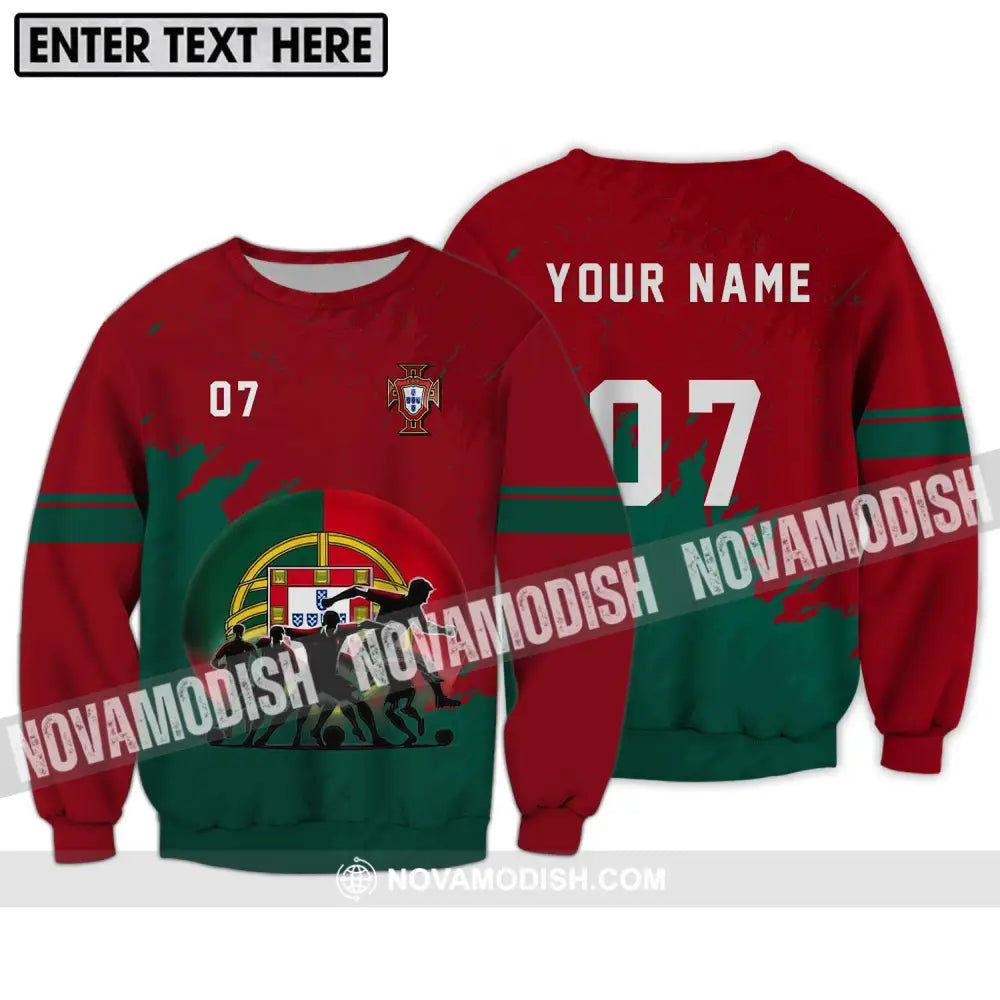 Unisex Shirt - Custom Name And Number Euro 2024 Portugal Team Shirt Long Sleeve / S T-shirt