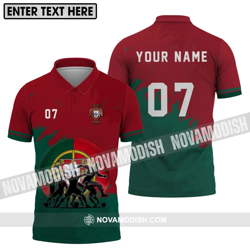 Unisex Shirt - Custom Name And Number Euro 2024 Portugal Team Shirt Polo Shirt / S T-shirt
