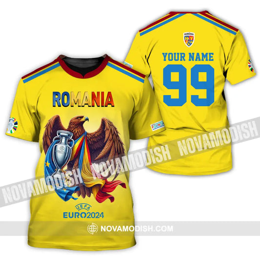 Unisex Shirt - Custom Name And Number Shirt Euro 2024 Romania Gold Cup T-Shirt / S T-shirt