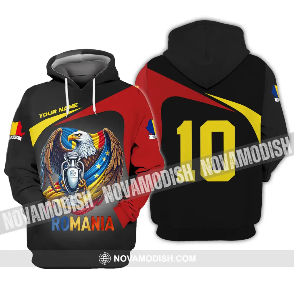 Unisex Shirt - Custom Name And Number Shirt Euro 2024 Romania Hoodie / S T-shirt