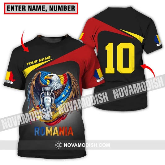 Unisex Shirt - Custom Name And Number Shirt Euro 2024 Romania T-shirt