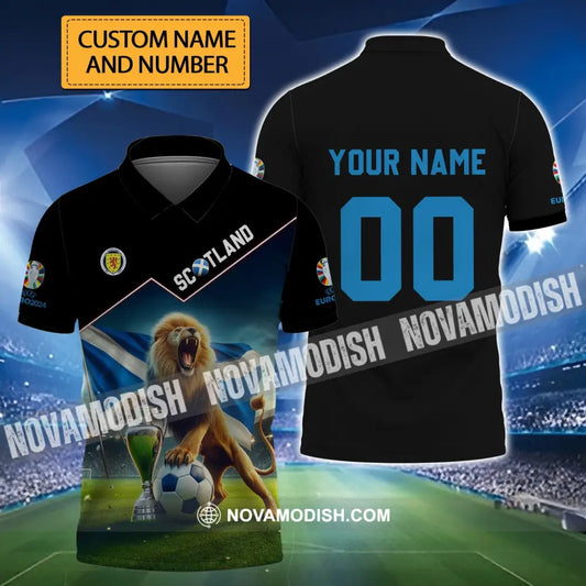 Unisex Shirt - Custom Name And Number Euro 2024 Scotland Team Lover Lion Shirt T-shirt
