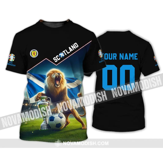 Unisex Shirt - Custom Name And Number Euro 2024 Scotland Team Lover Lion Shirt T-Shirt / S T-shirt