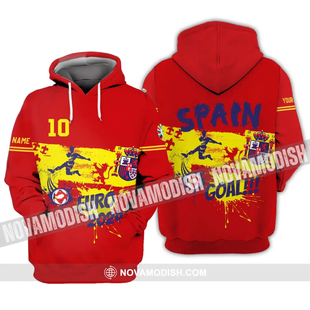 Unisex Shirt - Custom Name And Number Euro 2024 Spain Goal! Hoodie / S T-shirt