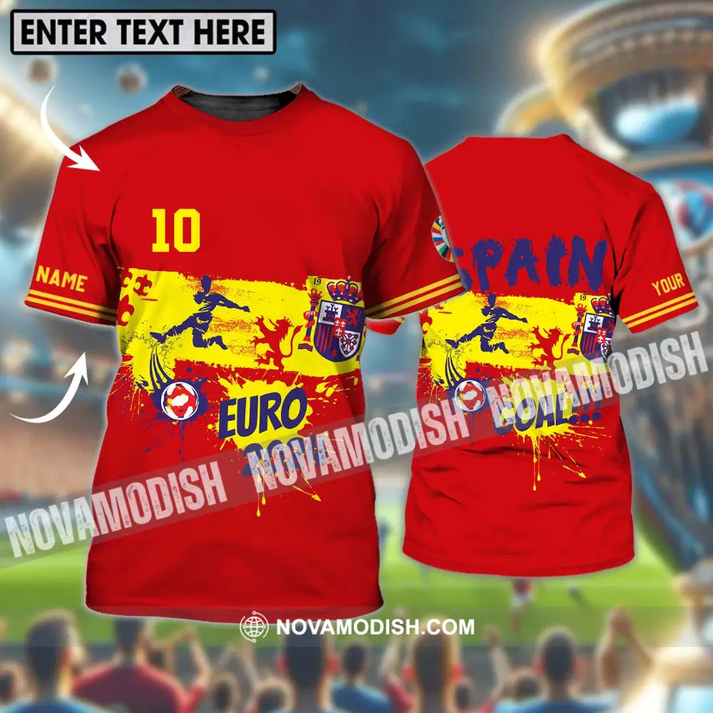 Unisex Shirt - Custom Name And Number Euro 2024 Spain Goal! T-shirt
