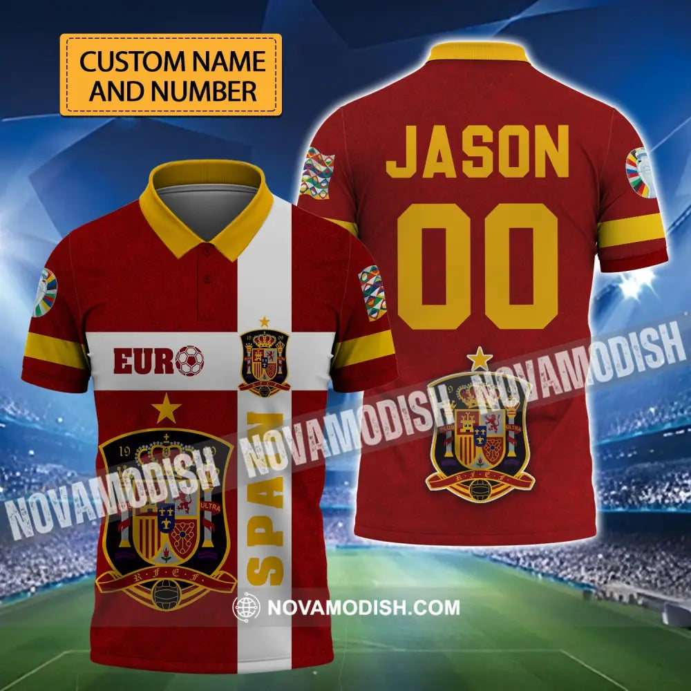 Unisex Shirt - Custom Name And Number Euro 2024 Spain Shirt T-shirt