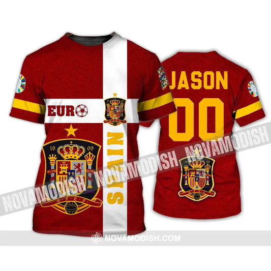 Unisex Shirt - Custom Name And Number Euro 2024 Spain Shirt T-Shirt / S T-shirt