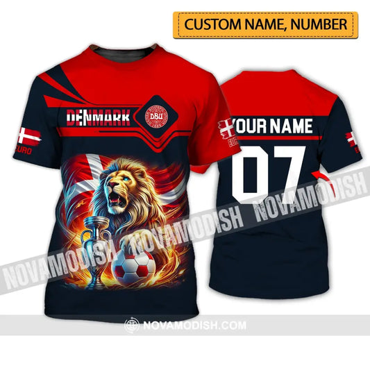 Unisex Shirt - Custom Name And Number Euro 2024 Sport Denmark Team T-Shirt