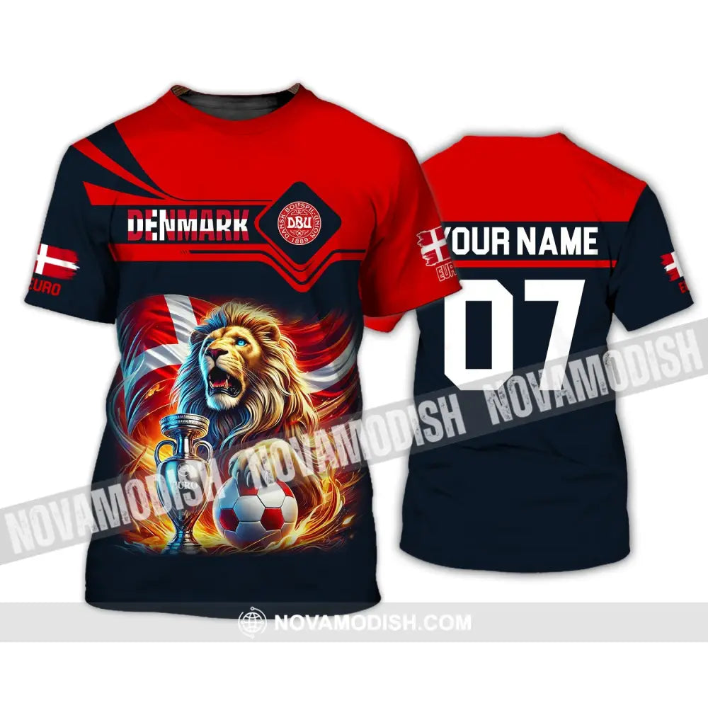 Unisex Shirt - Custom Name And Number Euro 2024 Sport Denmark Team T-Shirt / S T-Shirt