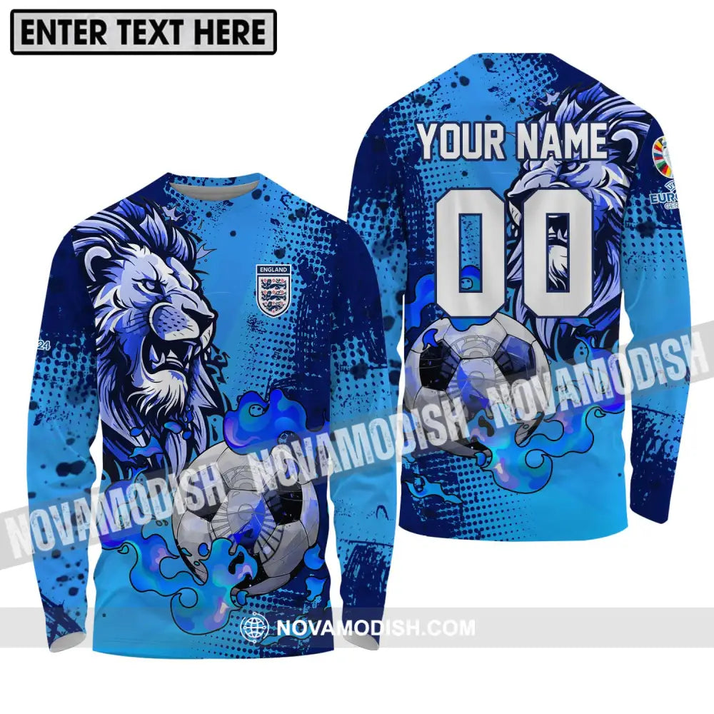 Unisex Shirt - Custom Name And Number Shirt Euro 2024 Team Shirt England Team Long Sleeve Shirt / S T-shirt