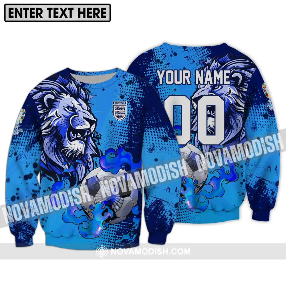 Unisex Shirt - Custom Name And Number Shirt Euro 2024 Team Shirt England Team Long Sleeve / S T-shirt