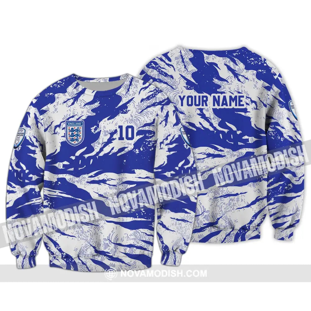 Unisex Shirt - Custom Name And Number Shirt Euro 2024 Team Shirt England National Team Long Sleeve / S T-shirt