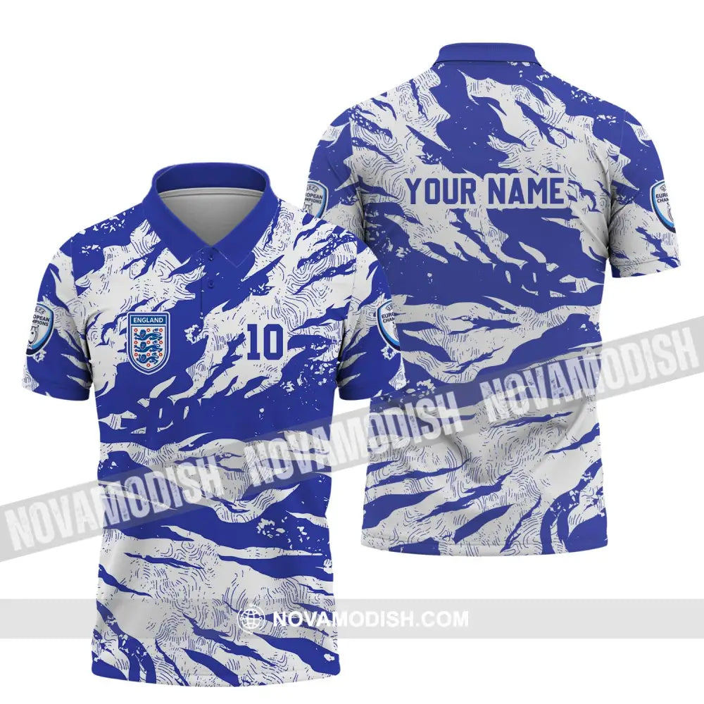 Unisex Shirt - Custom Name And Number Shirt Euro 2024 Team Shirt England National Team Polo Shirt / S T-shirt