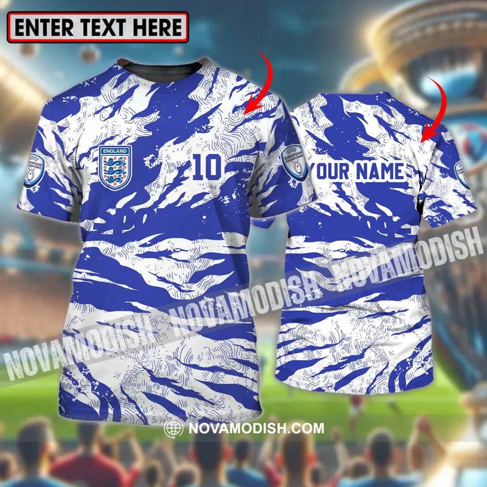 Unisex Shirt - Custom Name And Number Shirt Euro 2024 Team Shirt England National Team T-shirt