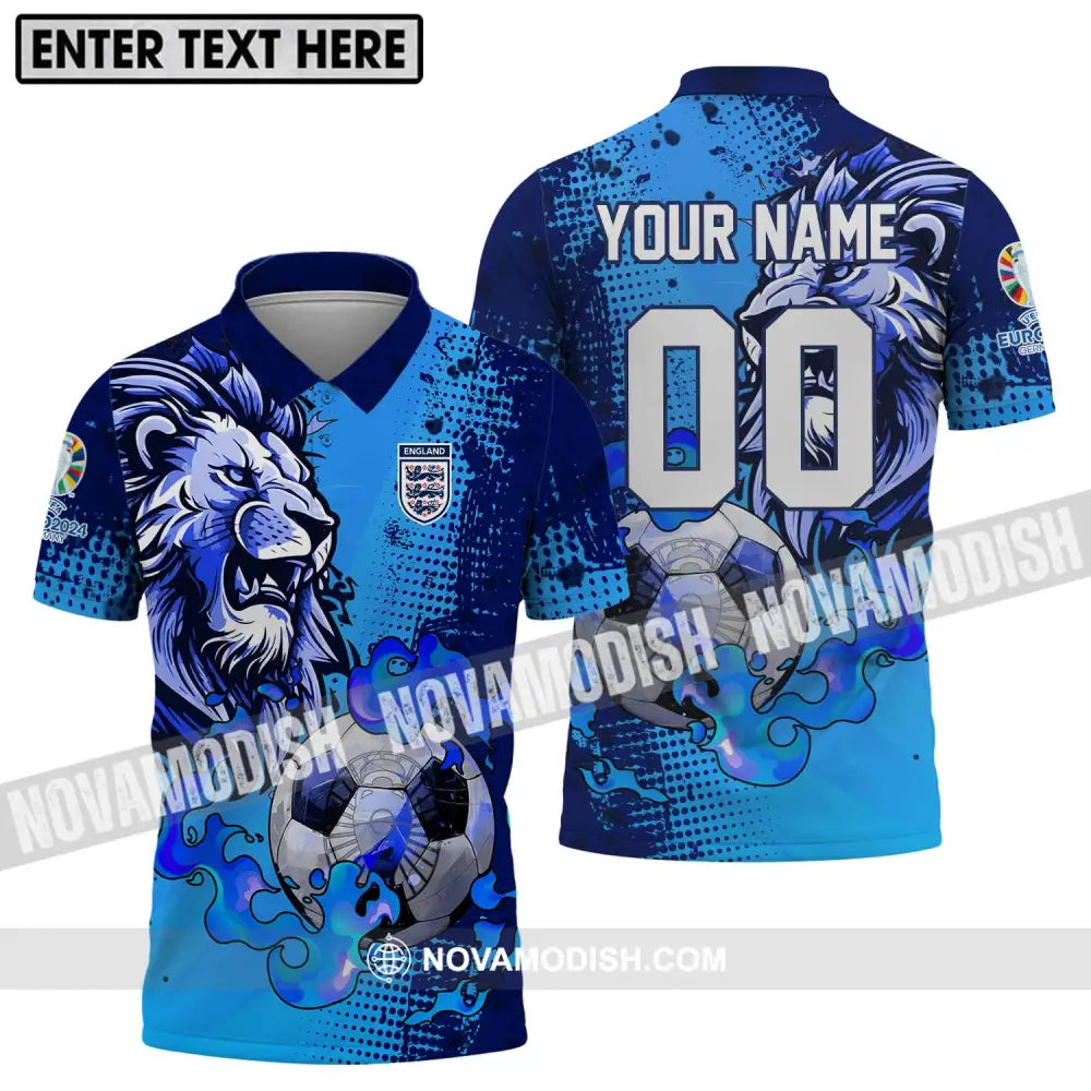 Unisex Shirt - Custom Name And Number Shirt Euro 2024 Team Shirt England Team Polo Shirt / S T-shirt