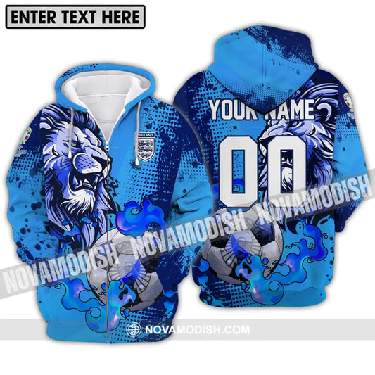 Unisex Shirt - Custom Name And Number Shirt Euro 2024 Team Shirt England Team Zipper Hoodie / S T-shirt