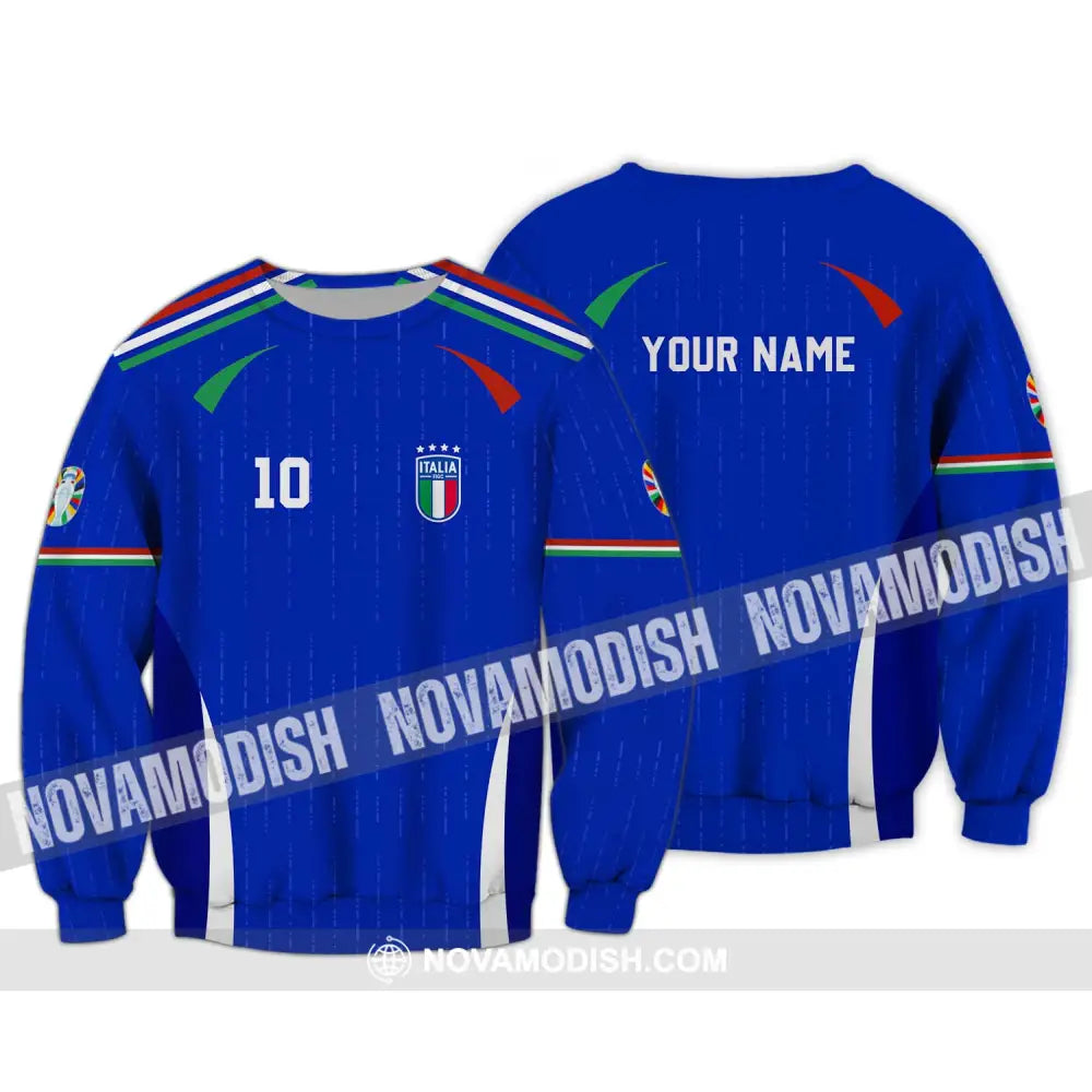 Unisex Shirt - Custom Name And Number Shirt Euro 2024 Team Shirt Italy Long Sleeve / S T-shirt
