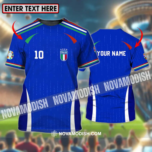 Unisex Shirt - Custom Name And Number Shirt Euro 2024 Team Shirt Italy T-shirt