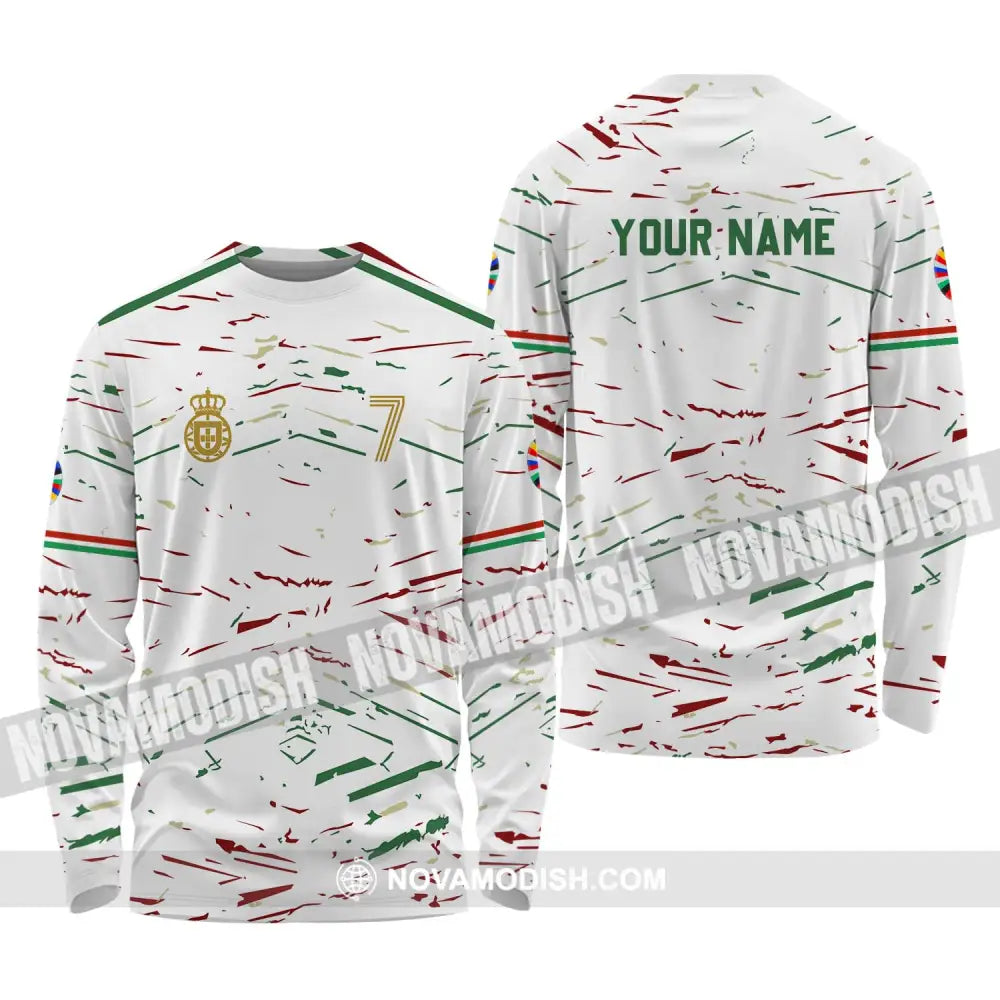 Unisex Shirt - Custom Name And Number Shirt Euro 2024 Team Shirt Line Color Long Sleeve Shirt / S T-shirt