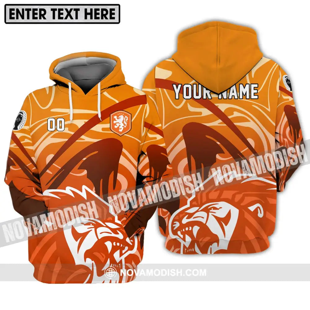 Unisex Shirt - Custom Name And Number Euro 2024 Shirt The Royal Dutch Netherlands Lion Shirt Hoodie / S T-shirt