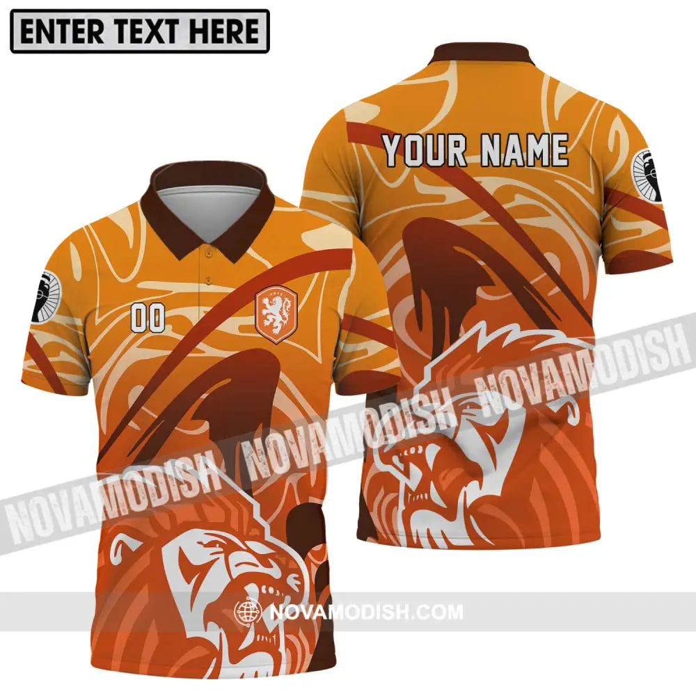 Unisex Shirt - Custom Name And Number Euro 2024 Shirt The Royal Dutch Netherlands Lion Shirt Polo Shirt / S T-shirt