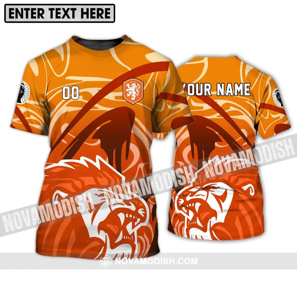Unisex Shirt - Custom Name And Number Euro 2024 Shirt The Royal Dutch Netherlands Lion Shirt T-Shirt / S T-shirt