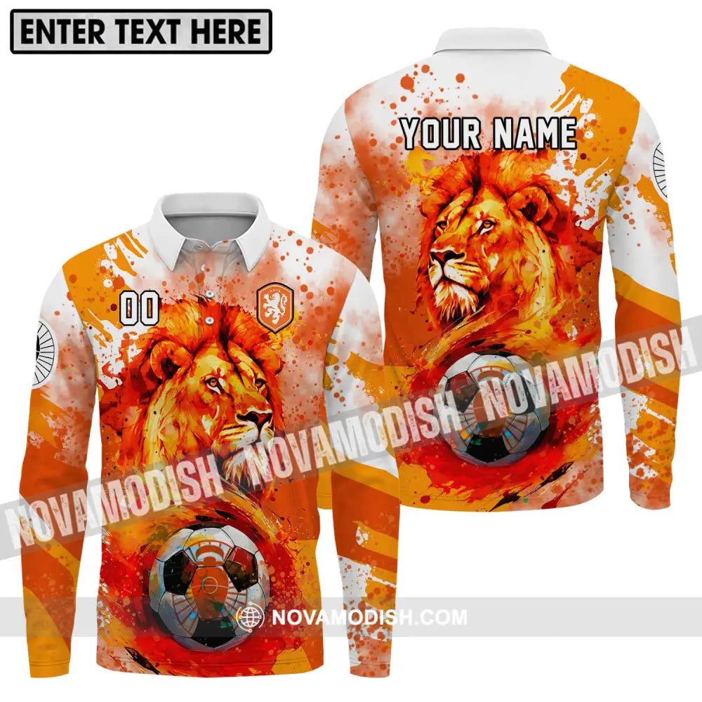 Unisex Shirt - Custom Name And Number Euro 2024 Shirt The Royal Dutch Netherlands Long Sleeve Polo / S T-shirt