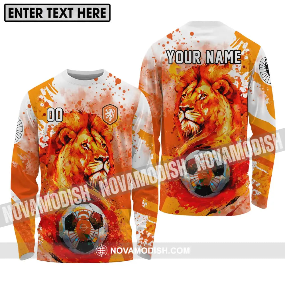 Unisex Shirt - Custom Name And Number Euro 2024 Shirt The Royal Dutch Netherlands Long Sleeve Shirt / S T-shirt