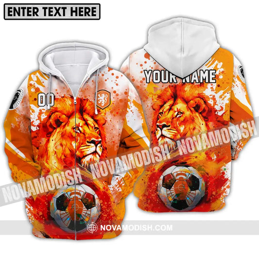 Unisex Shirt - Custom Name And Number Euro 2024 Shirt The Royal Dutch Netherlands Zipper Hoodie / S T-shirt