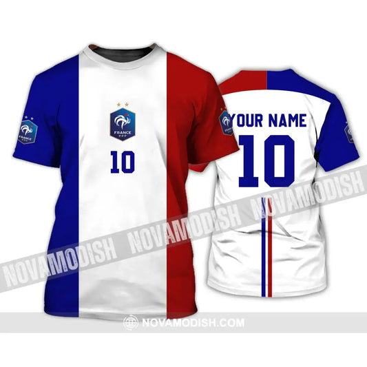 Unisex Shirt - Custom Name And Number Euro 2024 Shirt Three Color Of Flag France National Team Shirt T-Shirt / S T-shirt