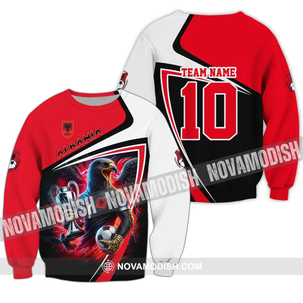 Unisex Shirt - Custom Name And Number Euro Team Shirt Albania 2024 Team Long Sleeve / S T-shirt