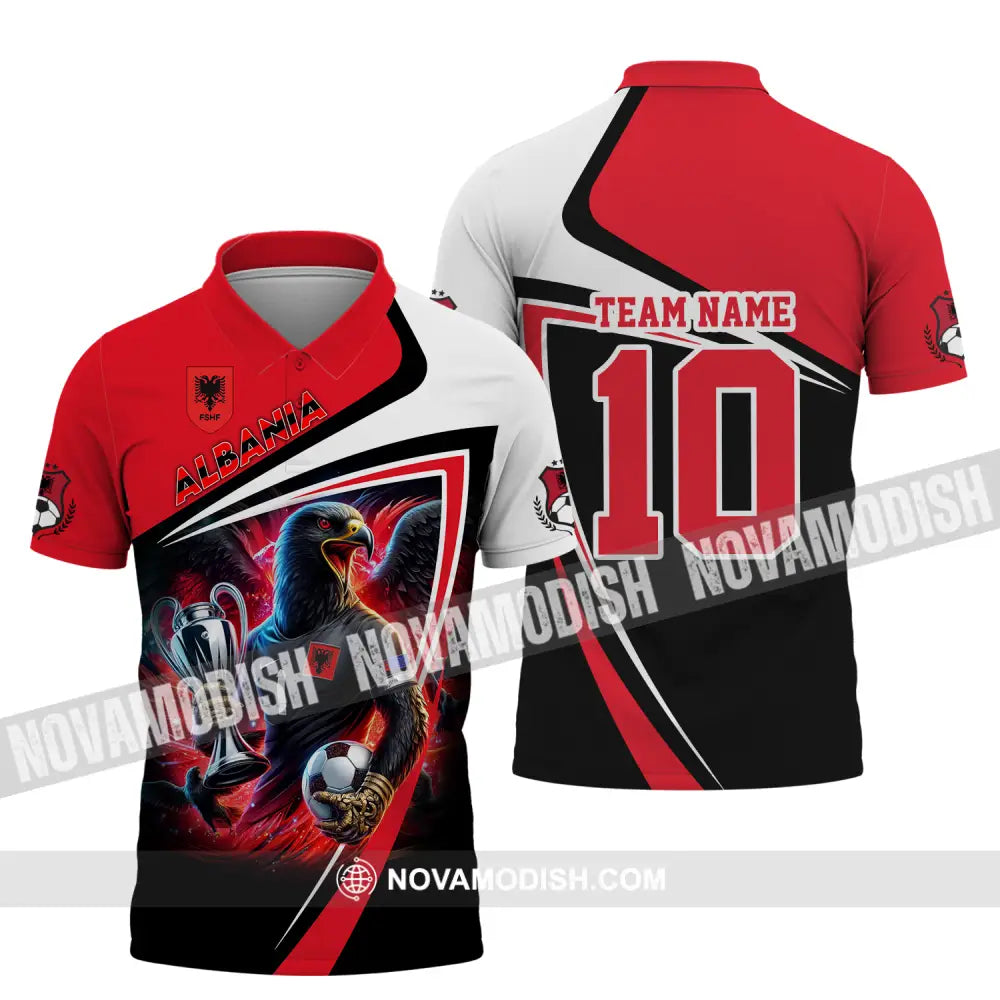 Unisex Shirt - Custom Name And Number Euro Team Shirt Albania 2024 Team Polo Shirt / S T-shirt