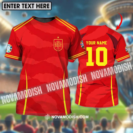 Unisex Shirt - Custom Name And Number European Champions 2024 Red Shirt T-shirt