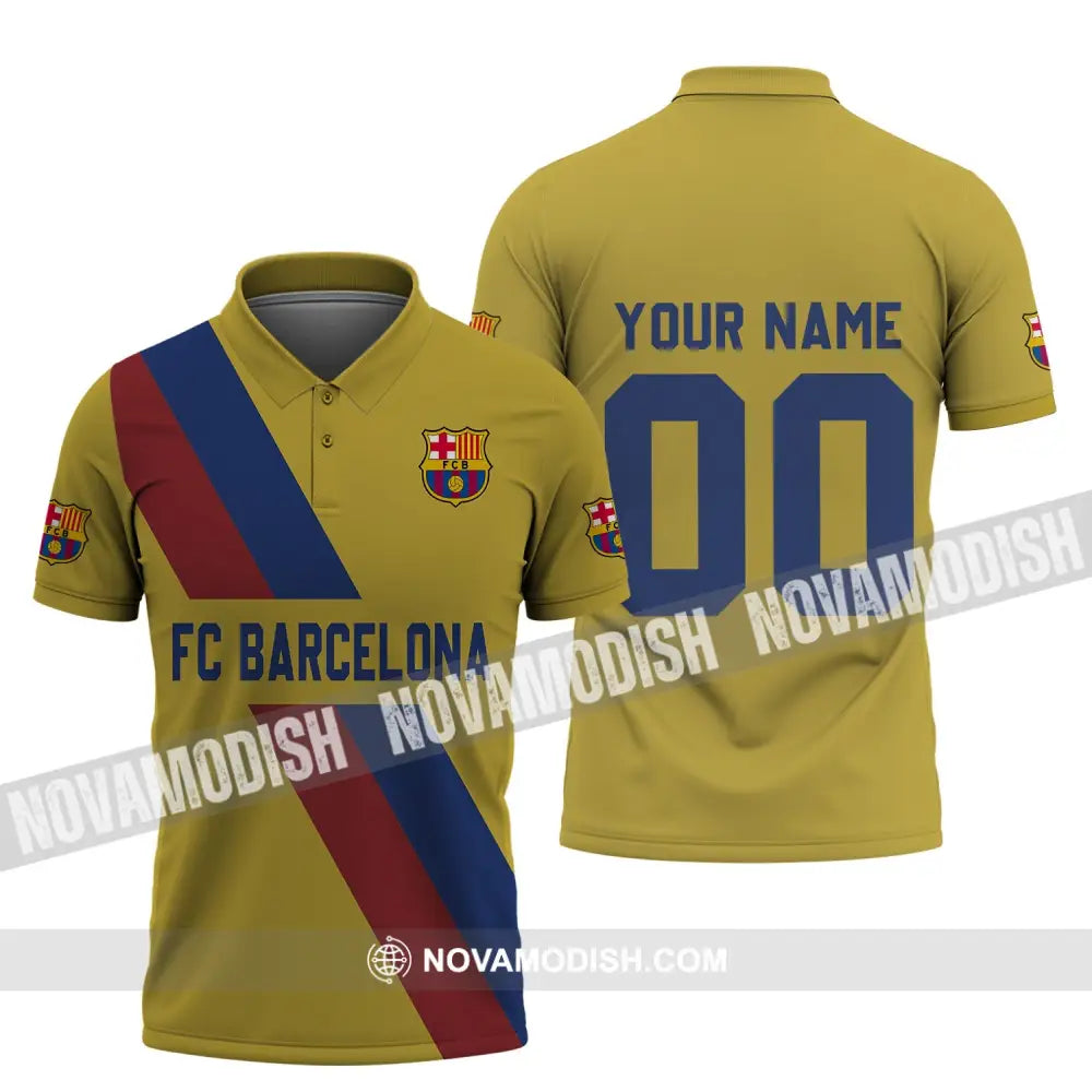 Unisex Shirt - Custom Name And Number Shirt FC Barcelona Shirt Polo Shirt / S T-shirt