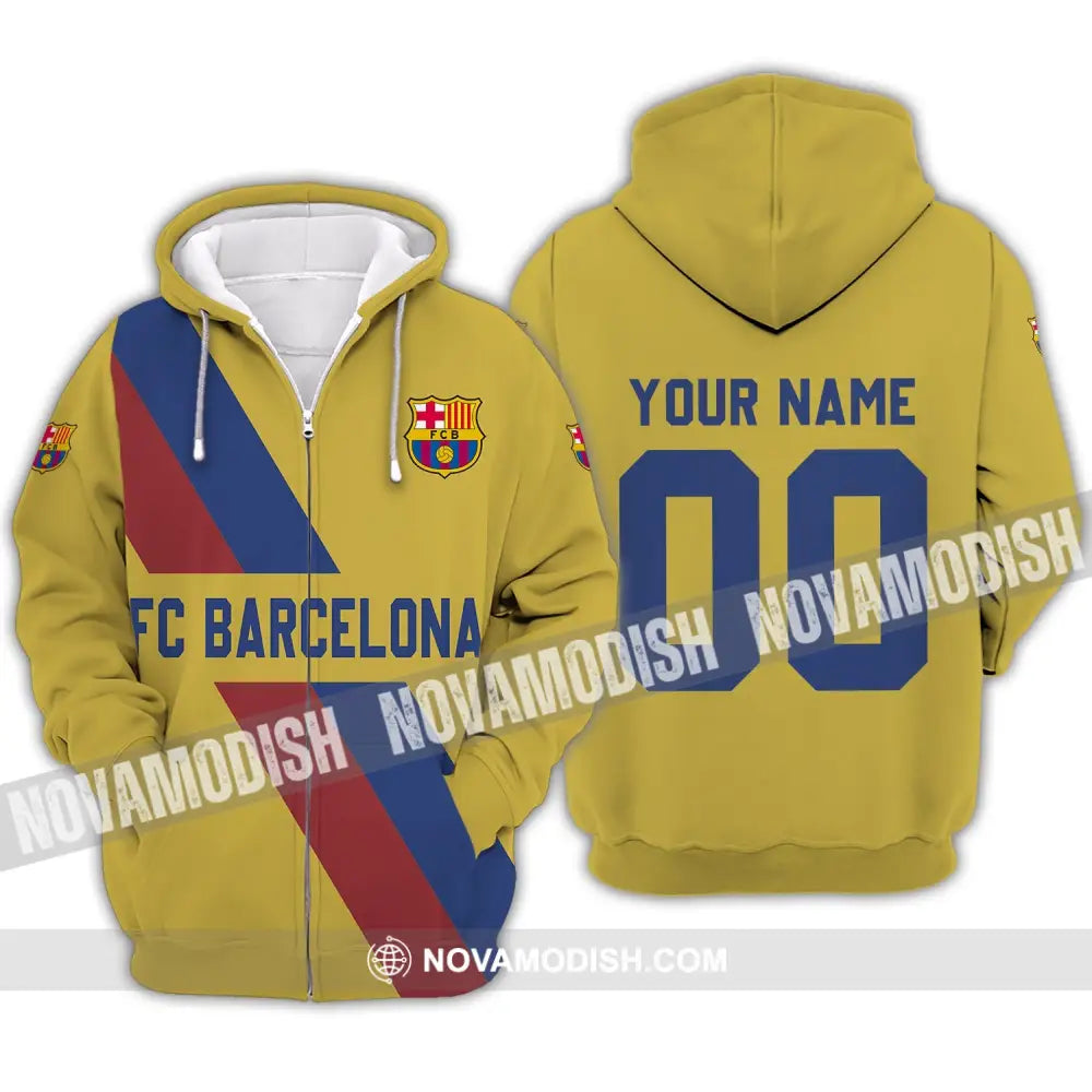 Unisex Shirt - Custom Name And Number Shirt FC Barcelona Shirt Zipper Hoodie / S T-shirt