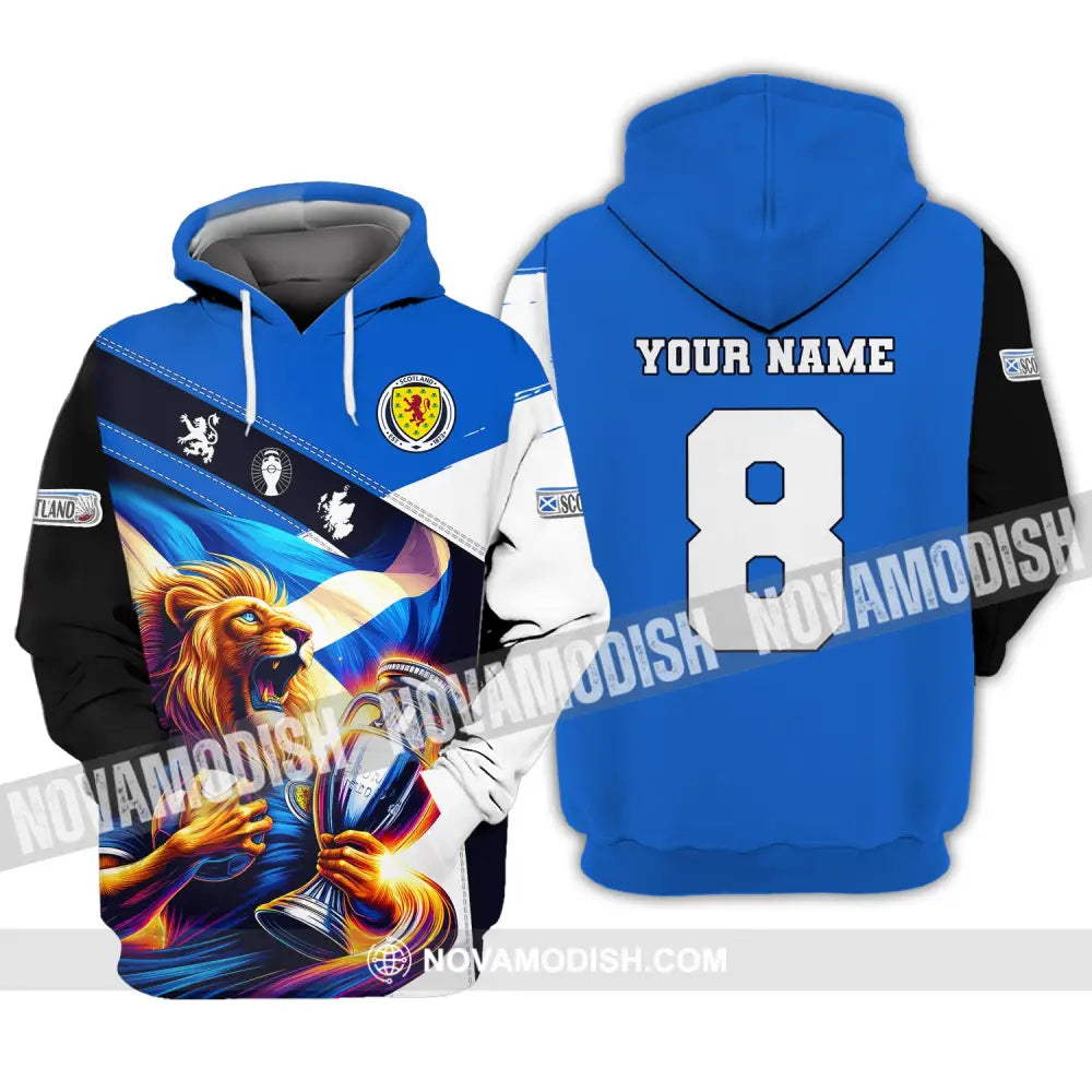 Unisex Shirt Custom Name And Number Football Scotland Polo Long Sleeve Euro 2024 Hoodie / S T-Shirt