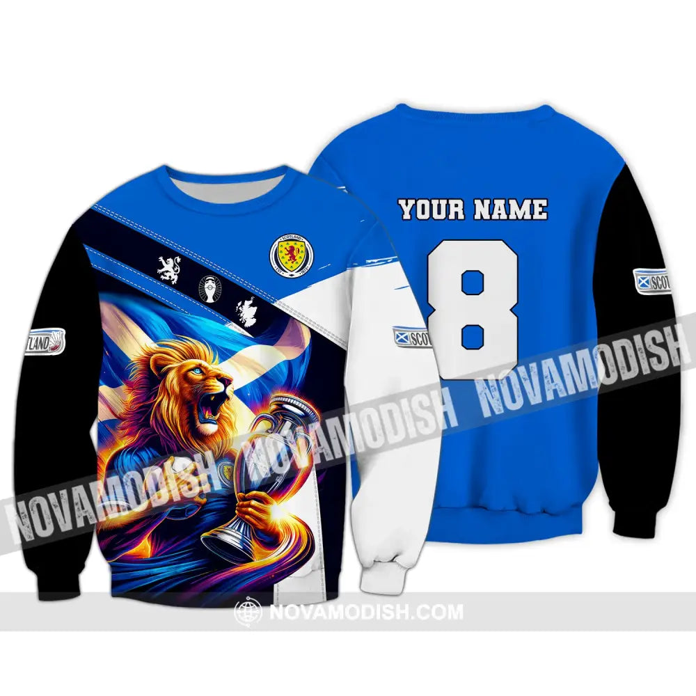 Unisex Shirt Custom Name And Number Football Scotland Polo Long Sleeve Euro 2024 / S T-Shirt