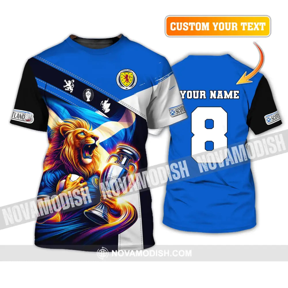 Unisex Shirt Custom Name And Number Football Scotland Polo Long Sleeve Euro 2024 T-Shirt