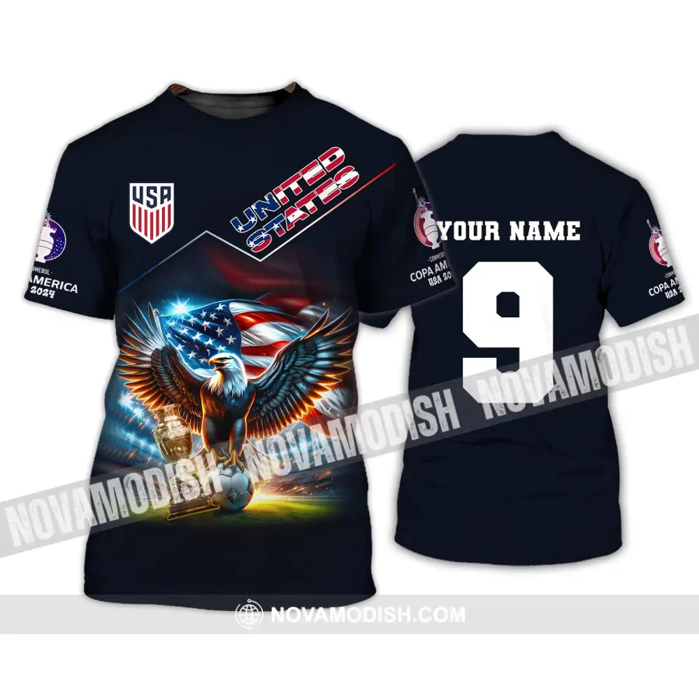 Unisex Shirt Custom Name And Number Football T-Shirt Euro 2024 United States Polo Long Sleeve / S