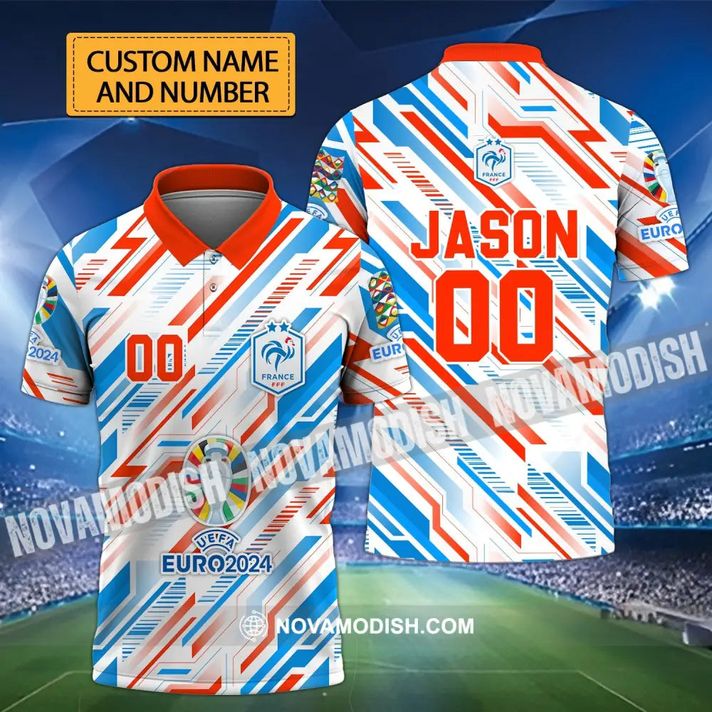 Unisex Shirt - Custom Name And Number Shirt France Color Arrays Shirt Euro 2024 T-shirt
