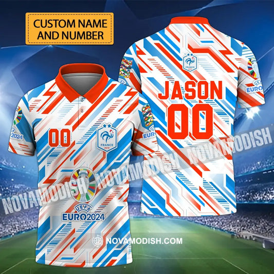 Unisex Shirt - Custom Name And Number Shirt France Color Arrays Shirt Euro 2024 T-shirt